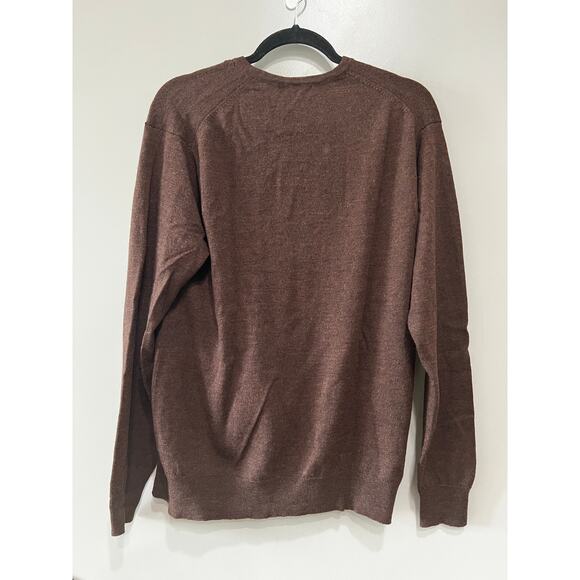 Unisex Trendy Merona Chocolate brown Merino Wool Sweater United Kingdom Sz- L - Picture 2 of 6